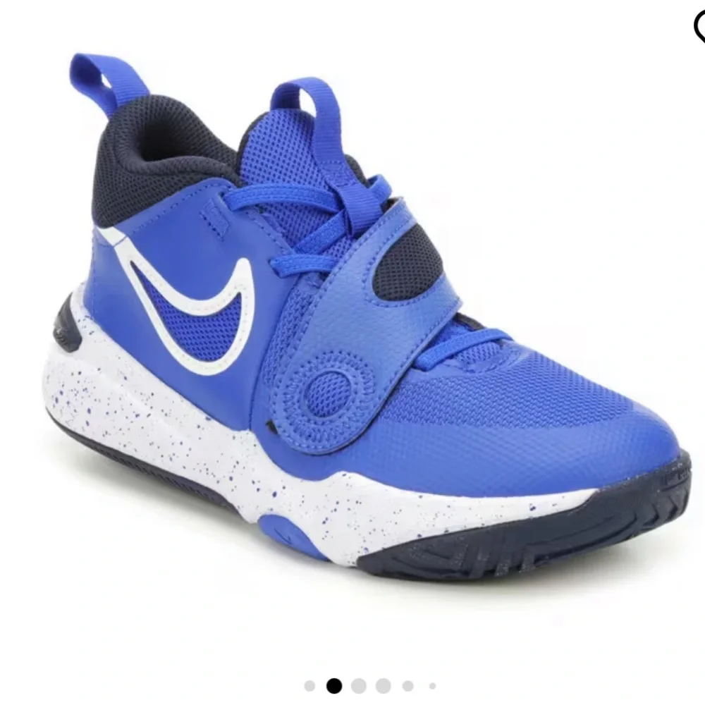 NIKE LITTLE KID TEAM HUSTLE D11 BASKETBALL SHOES Royal Blue Sneakers Velcro
